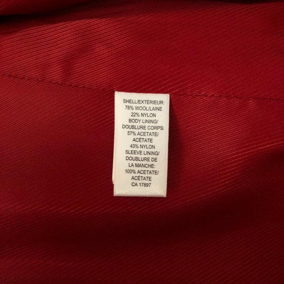 Banana Republic cherry red wool peacoat (S) - Picture 8 of 8